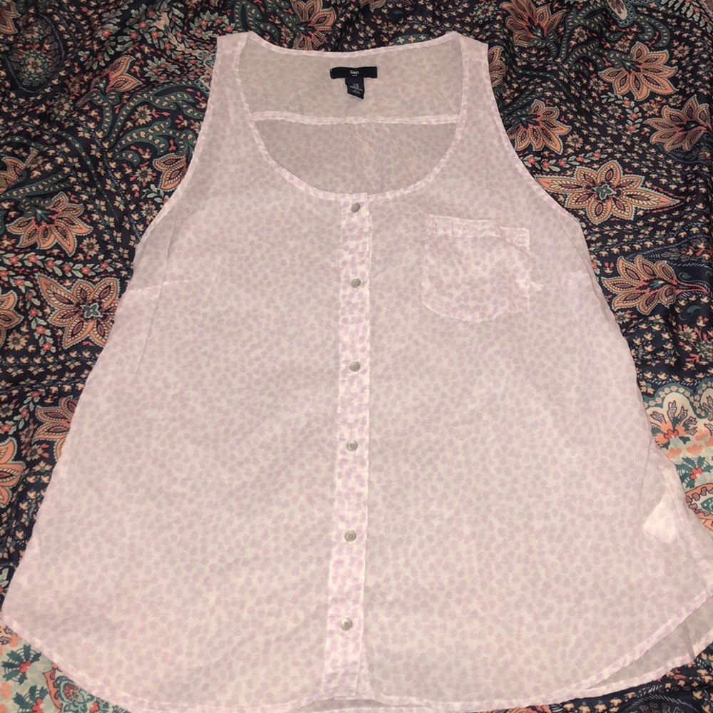 Sheer top gap lavender and white